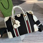 Gucci Large Bauletto Top Handle Bag With Double G White/Grey For Men 15.7in/40cm