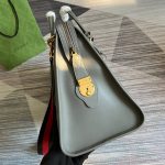 Gucci Large Bauletto Top Handle Bag With Double G Grey/Brown For Men 15.7in/40cm