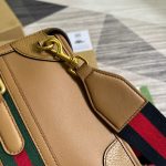 Gucci Medium Bauletto Top Handle Bag With Double G Brown/White For Men 13.4in/34cm