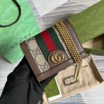Gucci Ophidia GG Card Case Wallet Supreme Canvas Beige For Women‎ 4.5in/11cm 523155 96IWG 8745