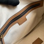 Gucci Small Bauletto Top Handle Bag With Double G Brown/Grey For Men 10.6in/27cm