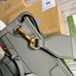 Gucci Small Bauletto Top Handle Bag With Double G Brown/Grey For Men 10.6in/27cm