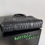 Bottega Veneta Slim Classic Intrecciato Briefcase Black/Dark Grey/Brown For Women‎ 14.2in/36cm 690702V0E528803