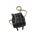 Chanel CC Backpack Bag Black/ White For Women 9.4 in / 24 cm  AS3615 B09679 NJ601