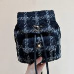 Chanel CC Backpack Bag Black/ White For Women 9.4 in / 24 cm  AS3615 B09679 NJ601
