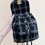 Chanel CC Backpack Bag Black/ White For Women 9.4 in / 24 cm  AS3615 B09679 NJ601