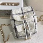 Chanel CC Backpack Bag Black/ White For Women 9.4 in / 24 cm  AS3615 B09679 NJ601