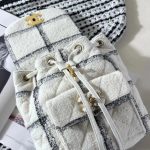 Chanel CC Backpack Bag Black/ White For Women 9.4 in / 24 cm  AS3615 B09679 NJ601