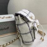 Chanel CC Backpack Bag Black/ White For Women 9.4 in / 24 cm  AS3615 B09679 NJ601