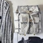 Chanel CC Backpack Bag Black/ White For Women 9.4 in / 24 cm  AS3615 B09679 NJ601