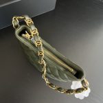 Chanel CC Hobo Bag White/Green Khaki For Women 9.4 in / 24 cm