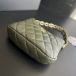 Chanel CC Hobo Bag White/Green Khaki For Women 9.4 in / 24 cm
