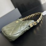 Chanel CC Hobo Bag White/Green Khaki For Women 9.4 in / 24 cm