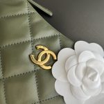 Chanel CC Hobo Bag White/Green Khaki For Women 9.4 in / 24 cm