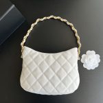 Chanel CC Hobo Bag White/Green Khaki For Women 9.4 in / 24 cm