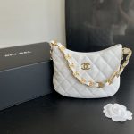 Chanel CC Hobo Bag White/Green Khaki For Women 9.4 in / 24 cm