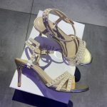 Dior CD Dway Heeled Sandal Gold For Women 2.5 in / 6.5 cm