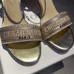 Dior CD Dway Heeled Sandal Gold For Women 2.5 in / 6.5 cm KDQ706LCS_S62K