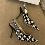 Dior CD J'Adior Slingback Pump Black And White For Women 3.7 in / 9.5 cm