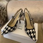 Dior CD J'Adior Slingback Pump Black And White For Women 3.7 in / 9.5 cm