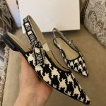 Dior CD J'Adior Slingback Pump Black And White For Women 0.6 in / 1.5 cm