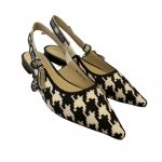 Dior CD J'Adior Slingback Pump Black And White For Women 0.6 in / 1.5 cm
