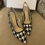 Dior CD J'Adior Slingback Pump Black And White For Women 3.7 in / 9.5 cm