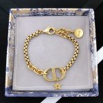 Dior CD Navy Bracelet Gold Tone For Women