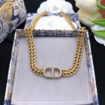 Dior CD Repurposed ‘CD’ Necklace Gold Tone For Women