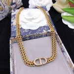 Dior CD Repurposed ‘CD’ Necklace Gold Tone For Women