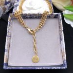 Dior CD Repurposed ‘CD’ Necklace Gold Tone For Women