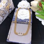 Dior CD Repurposed ‘CD’ Necklace Gold Tone For Women