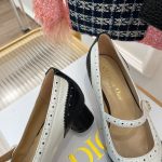 Dior CD Spectadior Ballet Pump White And Black For Women KDB764VSO_S11X