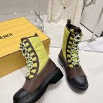 Fendi FD Domino Biker Boots Light Green For Women 8T8381ALJ0F1JFU