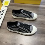 Fendi FD Domino Fabric Low-Tops Sneakers Black For Men 7E1553AKX2F1DVL