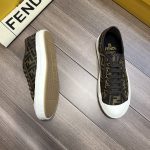 Fendi FD Domino Fabric Low-Tops Sneakers Brown For Men 7E1553AJZXF0R7V