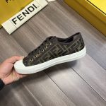 Fendi FD Domino Fabric Low-Tops Sneakers Brown For Men 7E1553AJZXF0R7V
