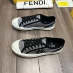 Fendi FD Domino Fabric Low-Tops Sneakers Black For Men 7E1553AKX2F1DVL