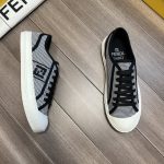 Fendi FD Domino Fabric Low-Tops Sneakers Black For Men 7E1553AKX2F1DVL