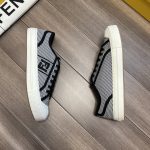 Fendi FD Domino Fabric Low-Tops Sneakers Black For Men 7E1553AKX2F1DVL