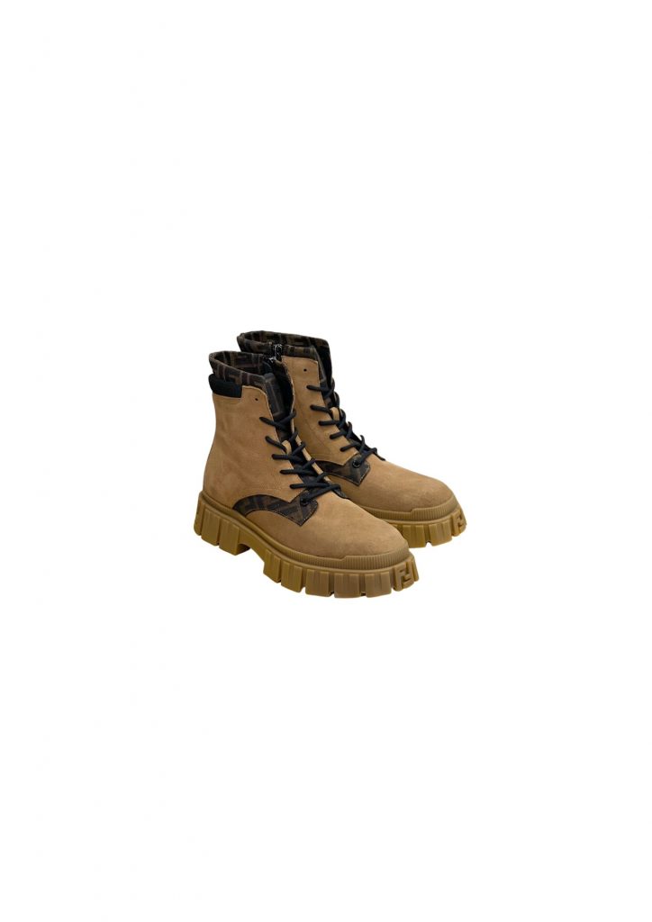 FD Fendi Force Lace-Up Ankle Boots