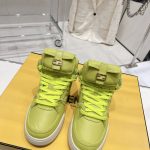 FD Fendi Match Lace-Up High-Top Sneakers Green For Women