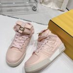 FD Fendi Match Lace-Up High-Top Sneakers Pink For Women 8E8380ALIRF1JG9