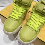 FD Fendi Match Lace-Up High-Top Sneakers Green For Women