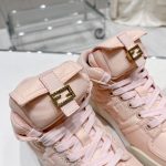 FD Fendi Match Lace-Up High-Top Sneakers Pink For Women 8E8380ALIRF1JG9