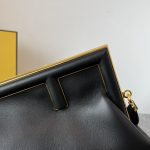 Fendi FD Midi First Bag Black/Beige/ Dark Brown For Women 11.8 in/ 30 cm 8BP137ABVEF0KUR