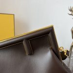 Fendi FD Midi First Bag Black/Beige/ Dark Brown For Women 11.8 in/ 30 cm 8BP137ABVEF0KUR