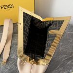 Fendi FD Midi First Bag Black/Beige/ Dark Brown For Women 11.8 in/ 30 cm 8BP137ABVEF0KUR