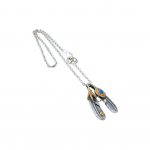 Gucci GG Feather Necklace Sliver Tone For Women