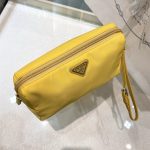 Prada Re-Nylon Necessaire Bag Beige/Black/Green/Yellow For Women 7.8 in/ 20 cm 1NE693_R067_F0F24